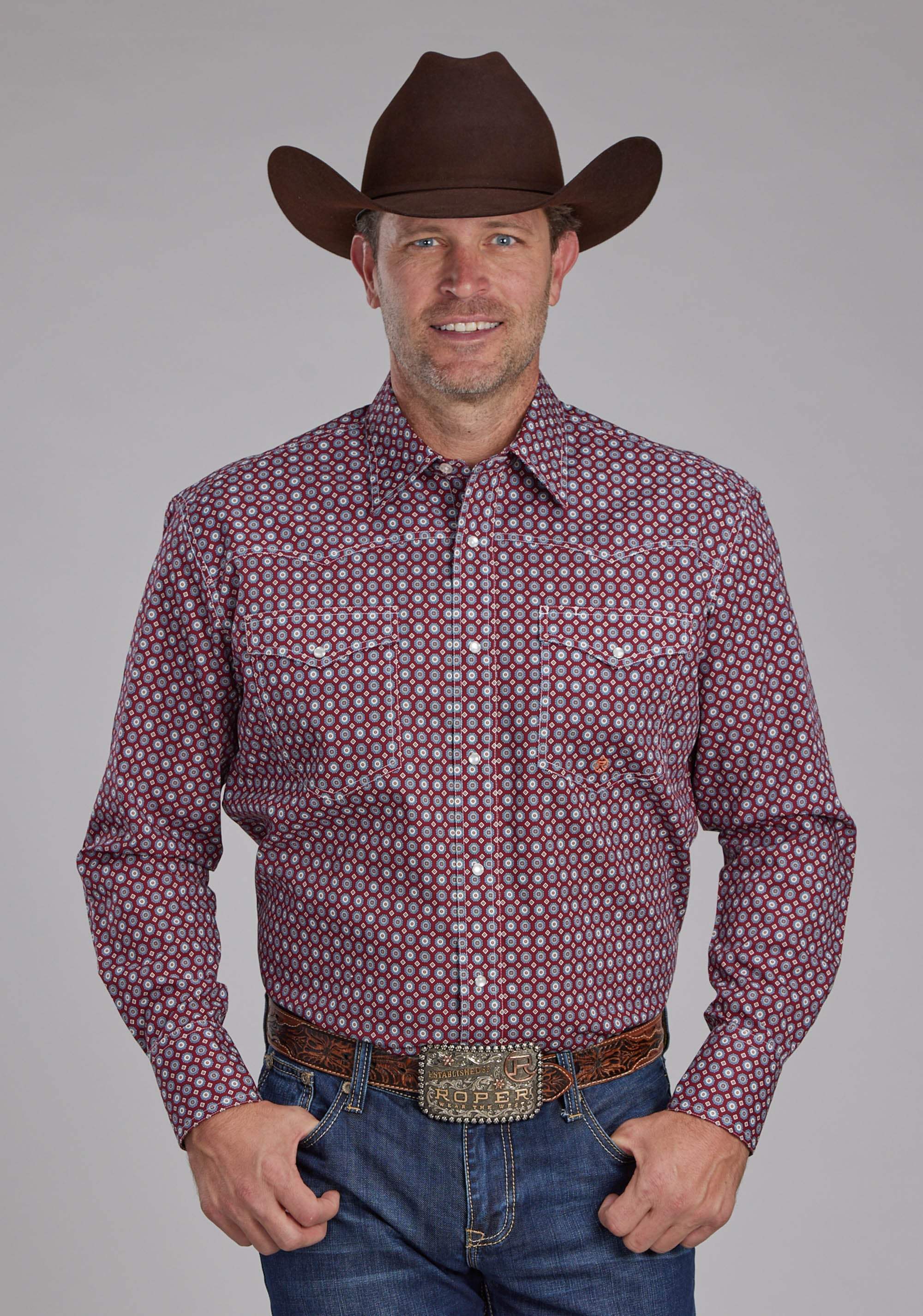Roper Mens Highway Foulard Long Sleeve Snap Western Shirt - Roper - Flyclothing LLC