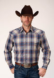 Roper Mens Long Sleeve Snap Ranch Plaid Western Shirt Tall Fit - Roper