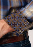 Roper Mens Long Sleeve Snap Ranch Plaid Western Shirt Tall Fit - Roper