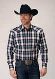 Roper Mens Long Sleeve Snap West Plaid Western Shirt Tall Fit - Roper