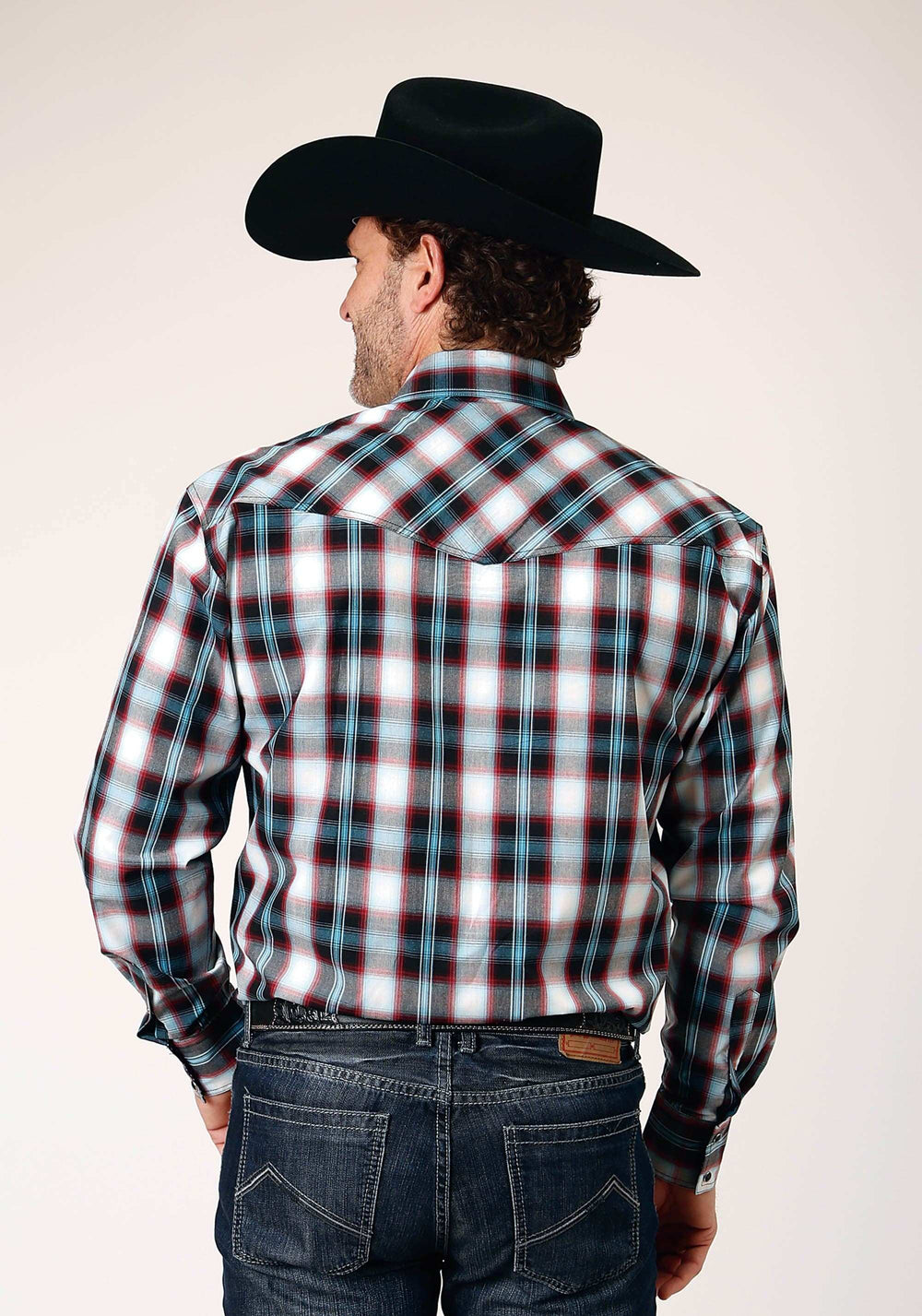 Roper Mens Long Sleeve Snap West Plaid Western Shirt Tall Fit - Roper - Flyclothing LLC