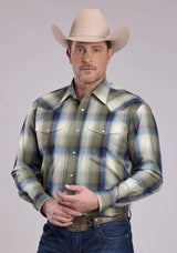 Roper Mens Long Sleeve Snap Evergreen Plaid Western Shirt - Roper - Flyclothing LLC