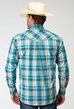 Roper Mens Long Sleeve Snap Waters Edge Plaid Western Shirt Tall Fit - Roper