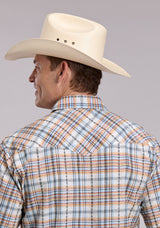 Mens Roper Serape Plaid Short Sleeve Snap Shirt