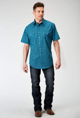 Roper Mens Short Sleeve Snap Scribble Print Western Shirt - Roper - Flyclothing LLC