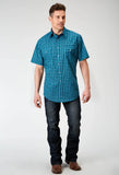 Roper Mens Short Sleeve Snap Scribble Print Western Shirt - Roper