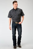 Roper Mens Short Sleeve Snap Ombre Aztec Print Western Shirt - Roper