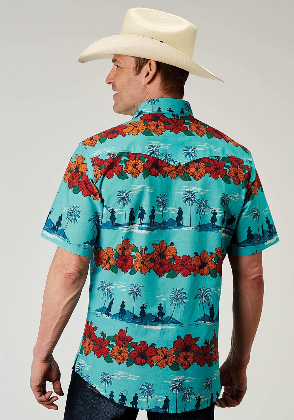 Roper Mens Short Sleeve Snap Hawaiian Print Western Shirt - Roper - Flyclothing LLC