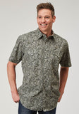 Roper Mens Short Sleeve Snap Estampa Paisley Western Shirt - Roper