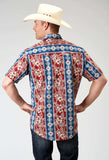 Roper Mens Short Sleeve Button Vertical Tropical Aztec Western Shirt - Roper - Flyclothing LLC