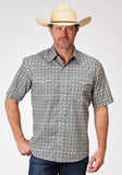 Roper Mens Short Sleeve Snap Western Foulard Western Shirt - Roper