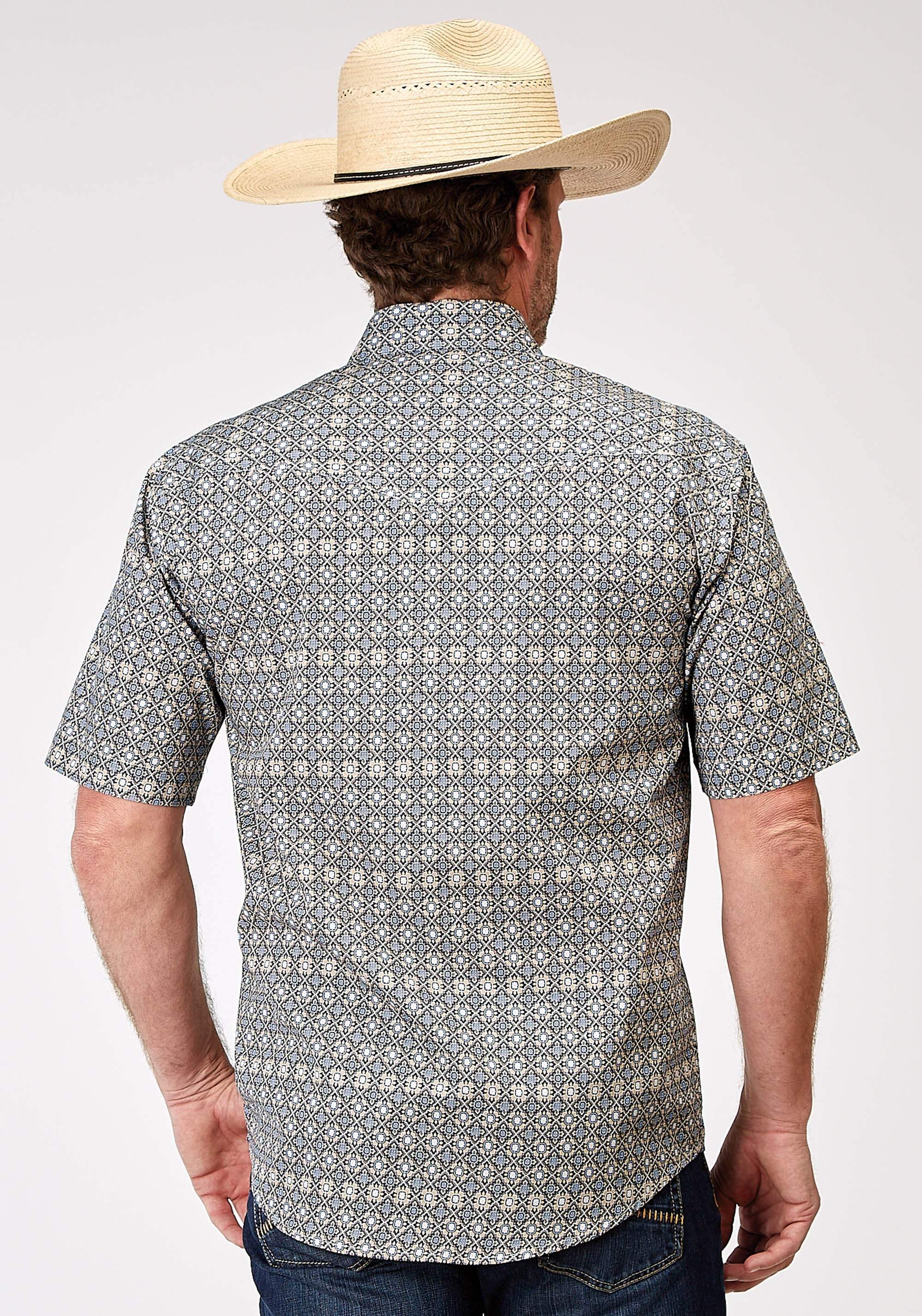Roper Mens Short Sleeve Snap Western Foulard Western Shirt - Roper - Flyclothing LLC