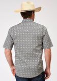 Roper Mens Short Sleeve Snap Western Foulard Western Shirt - Roper