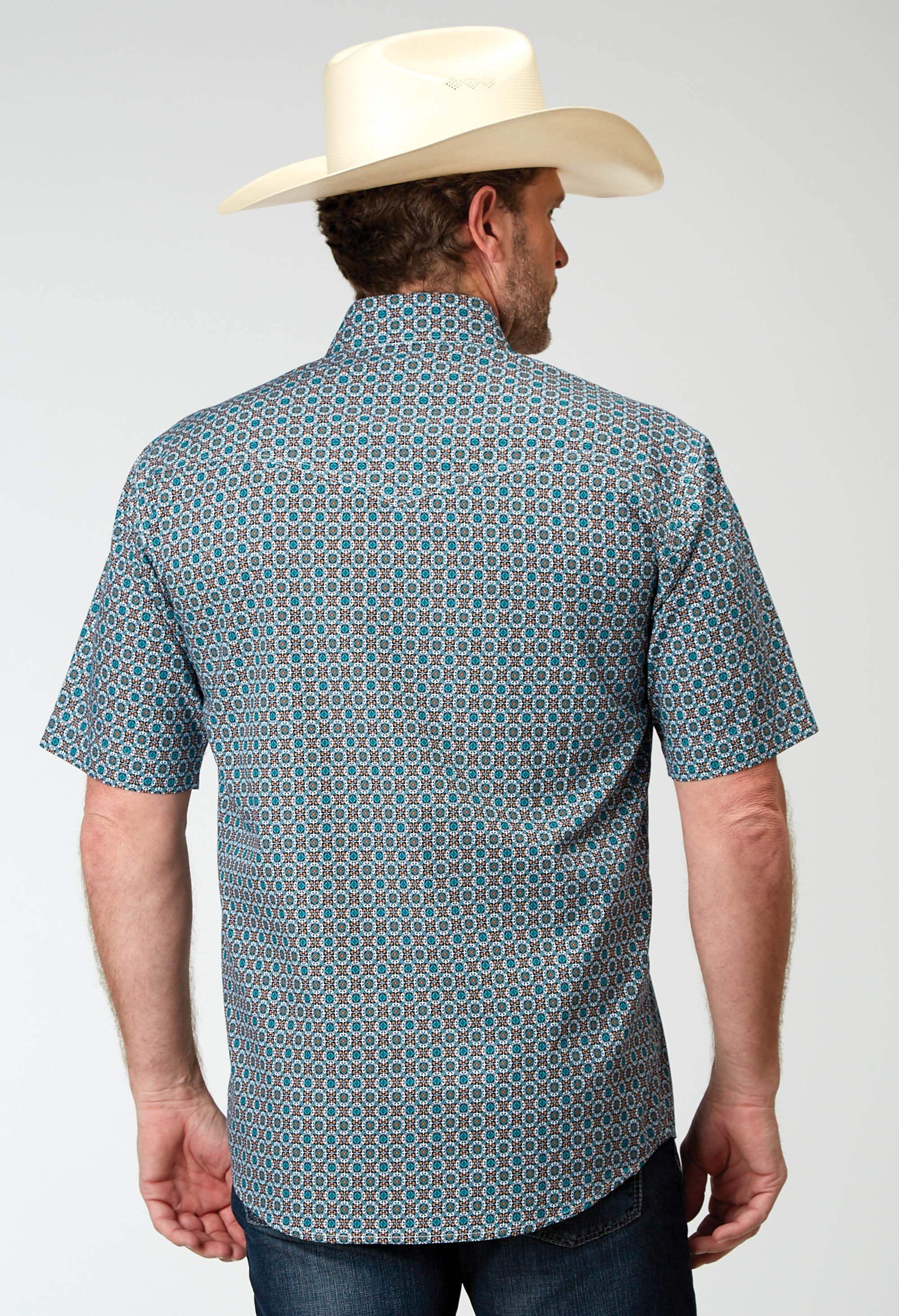 Roper Mens Short Sleeve Snap Frontier Foulard Western Shirt - Roper - Flyclothing LLC