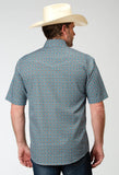 Roper Mens Short Sleeve Snap Frontier Foulard Western Shirt - Roper