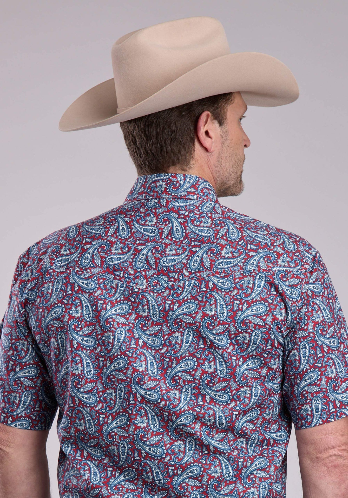Mens Roper Bandana Paisley Short Sleeve Snap Shirt - Roper - Flyclothing LLC