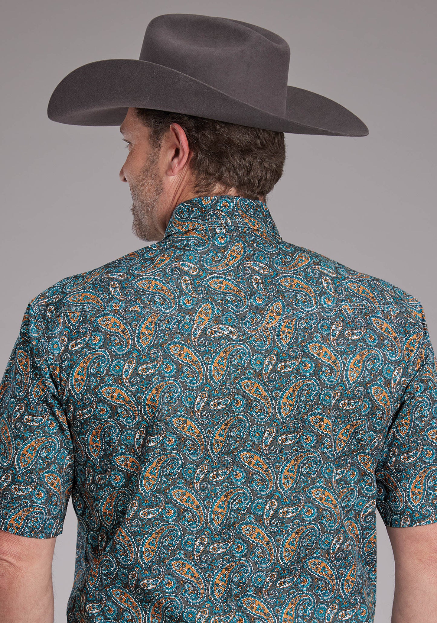 Roper Mens Dusk Paisley Short Sleeve Snap Western Shirt
