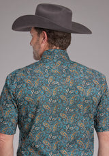 Roper Mens Dusk Paisley Short Sleeve Snap Western Shirt