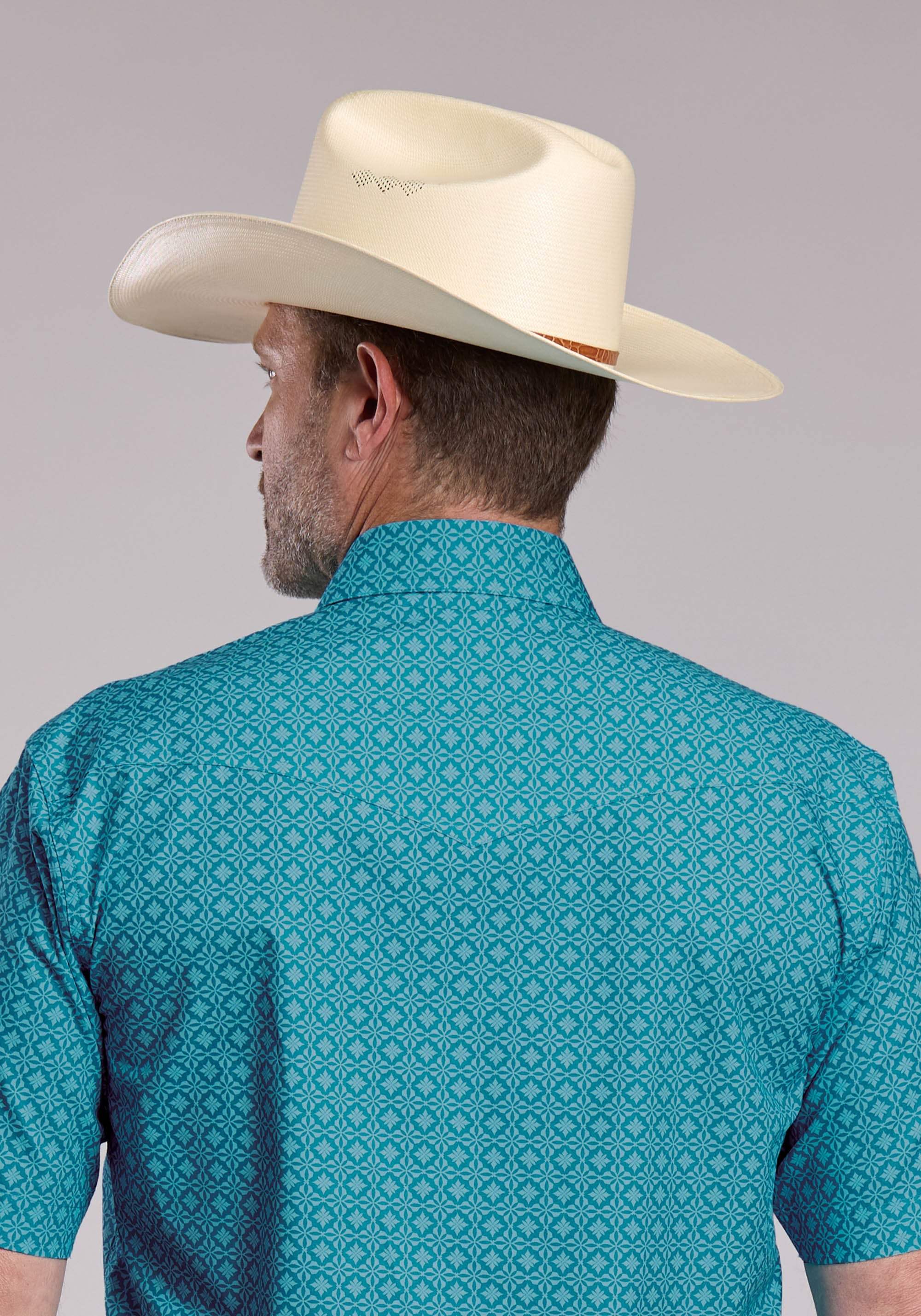 Mens Roper Wallpaper Medallion Short Sleeve Snap Shirt - Roper - Flyclothing LLC