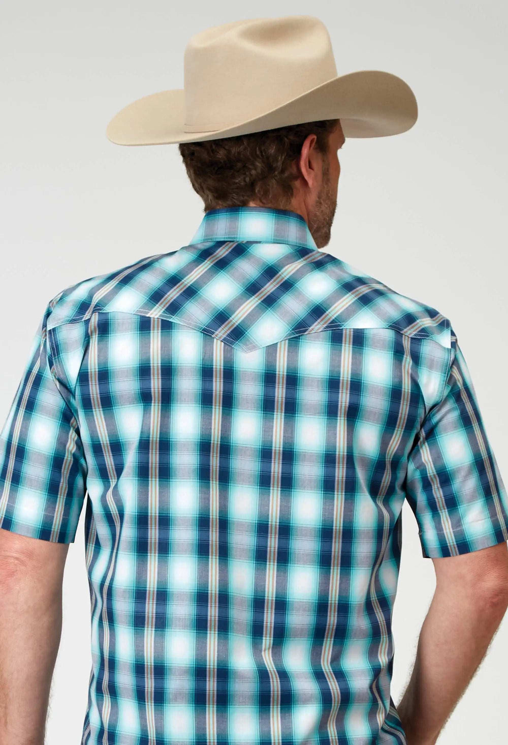 Roper Mens Short Sleeve Snap Cool Breeze Plaid Western Shirt - Roper - Flyclothing LLC