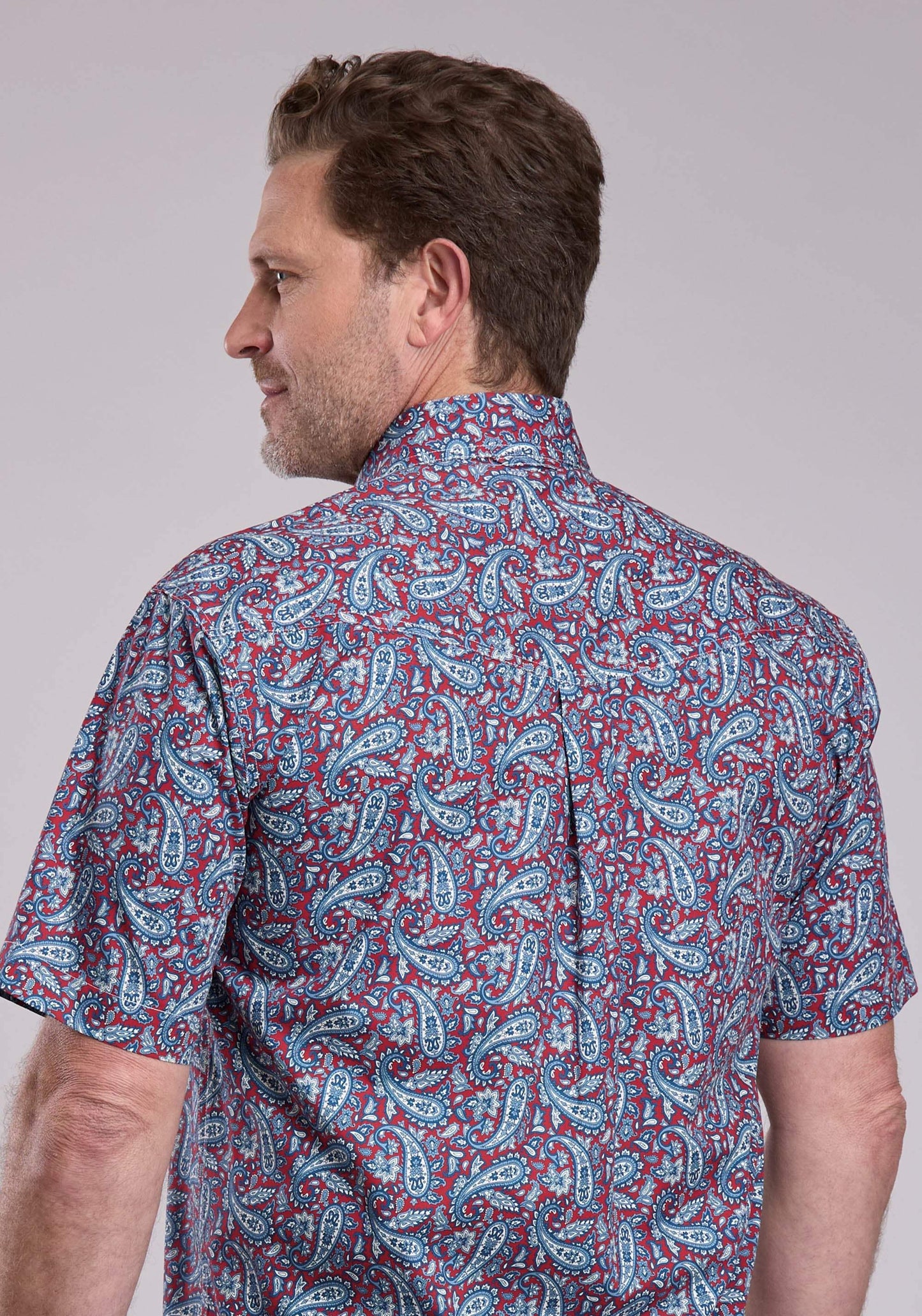 Mens Roper Bandana Paisley Short Sleeve Button Shirt - Roper - Flyclothing LLC