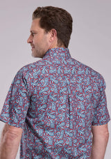 Mens Roper Bandana Paisley Short Sleeve Button Shirt - Roper - Flyclothing LLC