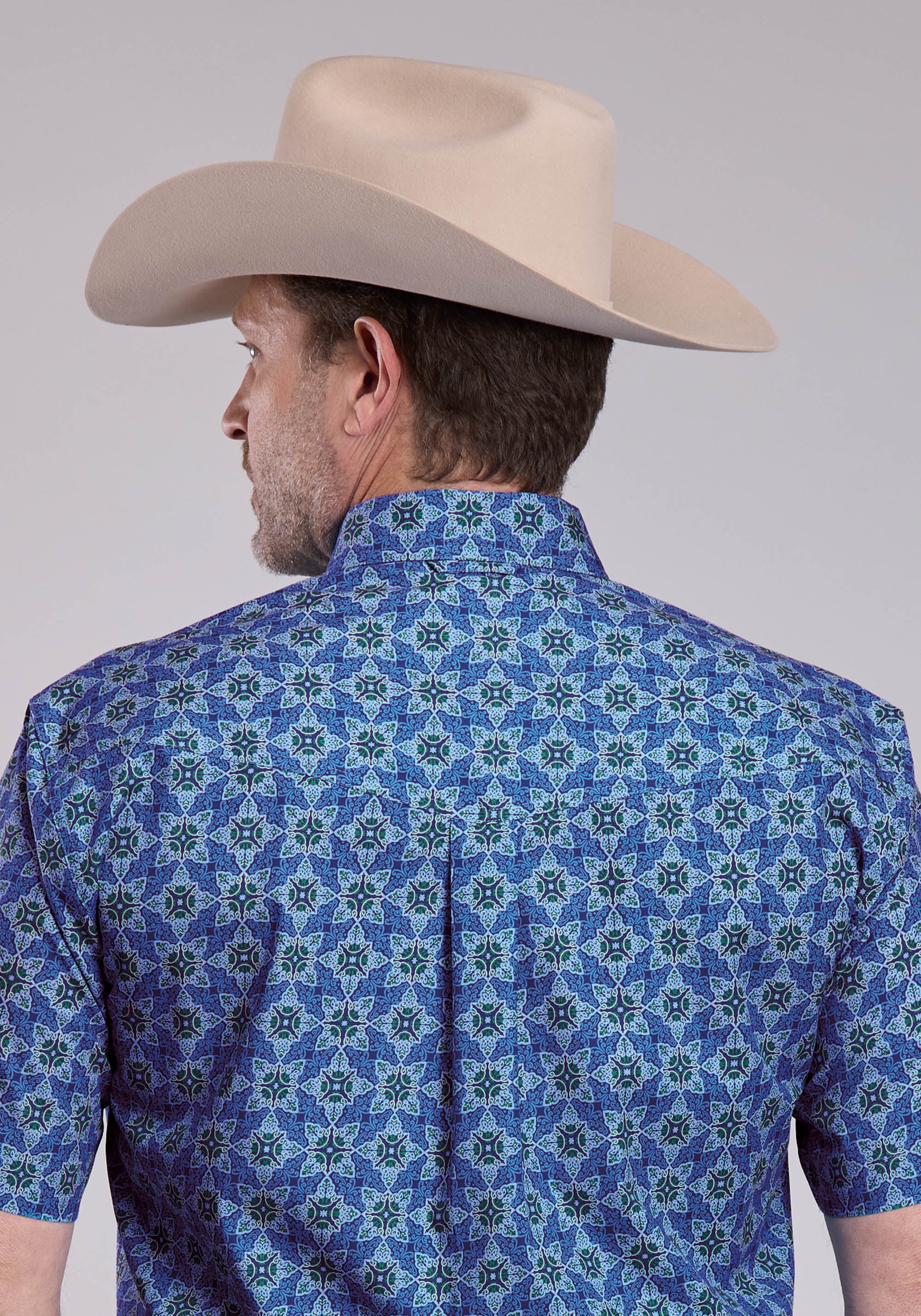 Mens Roper Ornamental Paisley Short Sleeve Button Shirt