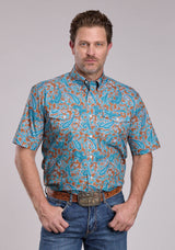 Mens Roper Desert Spring Paisley Short Sleeve Button Shirt