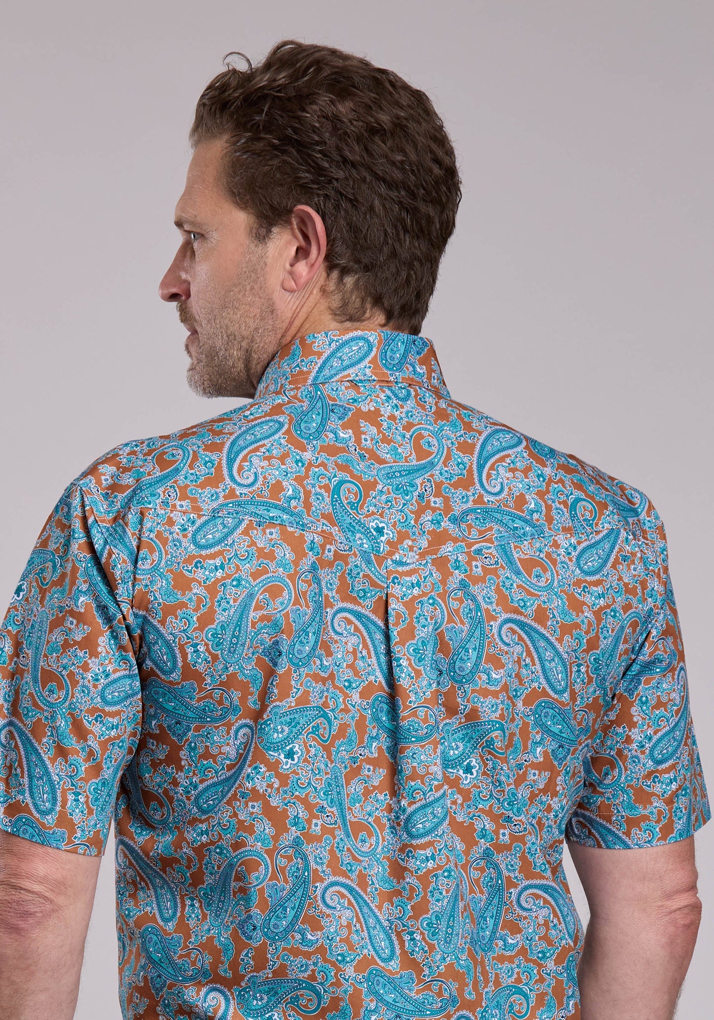 Mens Roper Desert Spring Paisley Short Sleeve Button Shirt