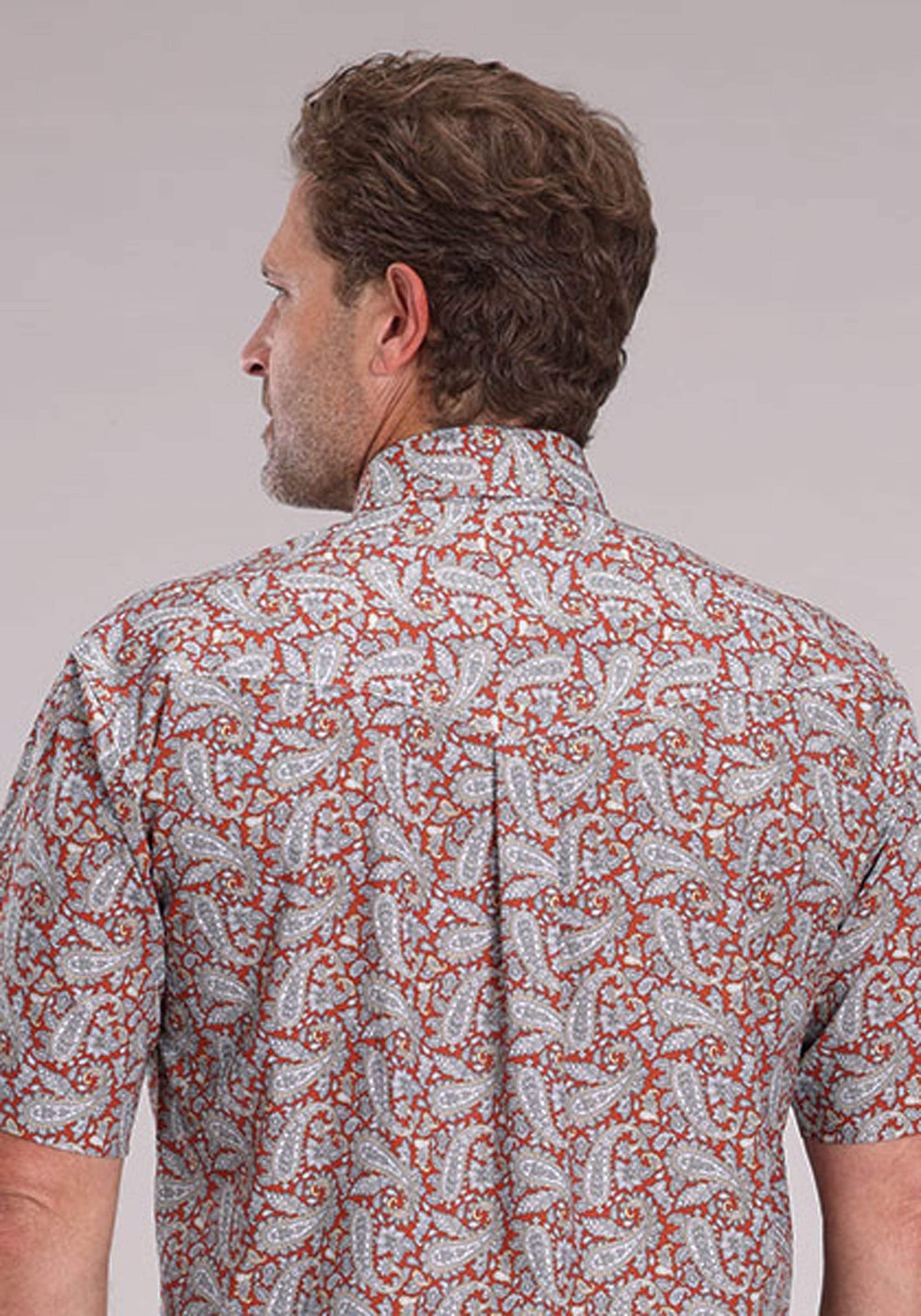 Roper Mens Short Sleeve Button Clay Paisley Western Shirt - Roper - Flyclothing LLC