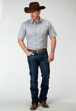 Roper Mens Short Sleeve Button Silver Medallion Western Shirt - Roper