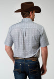 Roper Mens Short Sleeve Button Silver Medallion Western Shirt - Roper