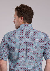 Mens Roper Vintage Scroll Foulard Short Sleeve Button Shirt