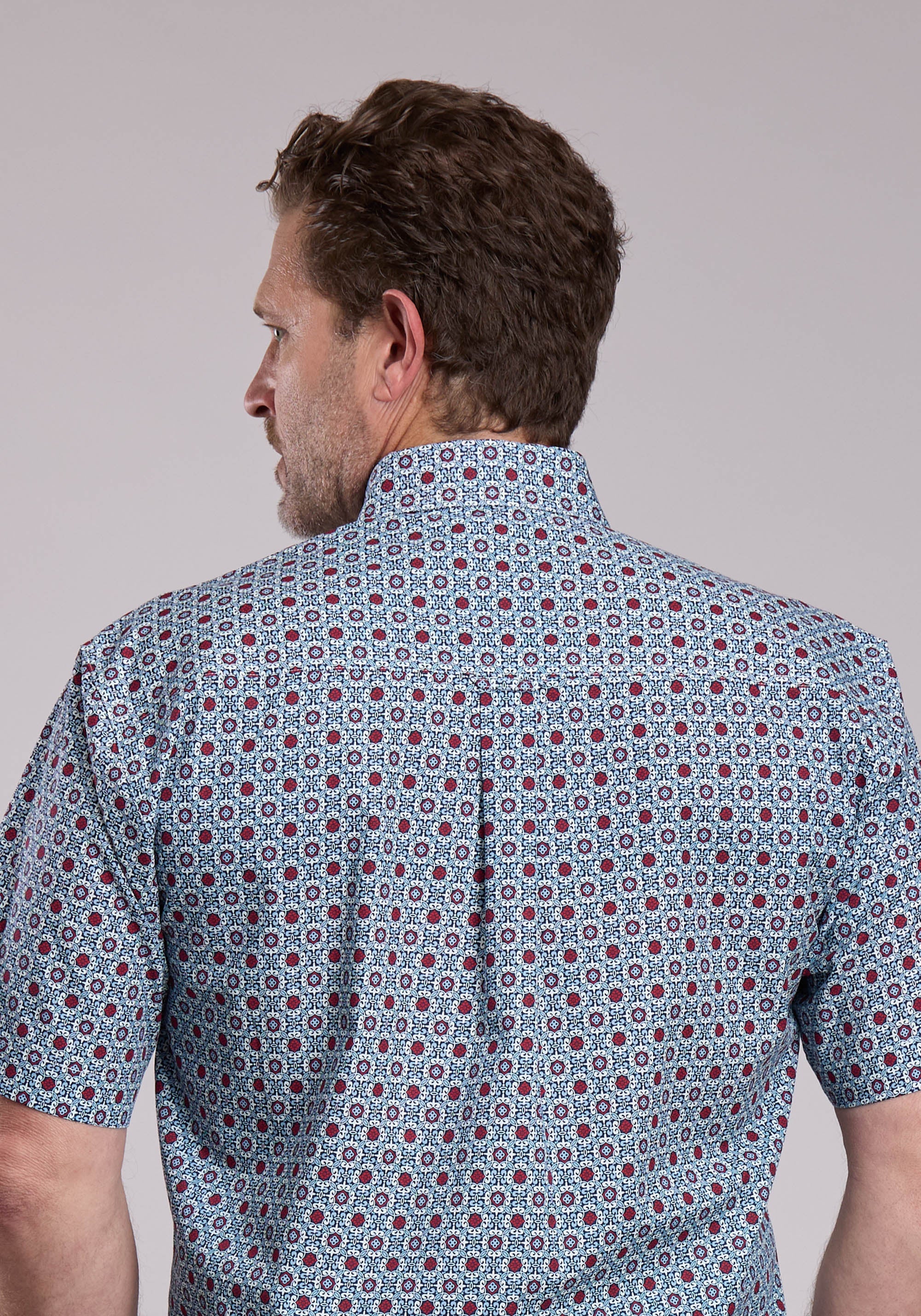 Mens Roper Vintage Scroll Foulard Short Sleeve Button Shirt