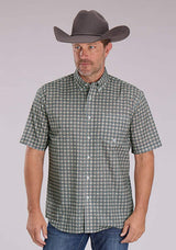 Roper Mens Short Sleeve Button Medallion Foulard Western Shirt - Roper - Flyclothing LLC