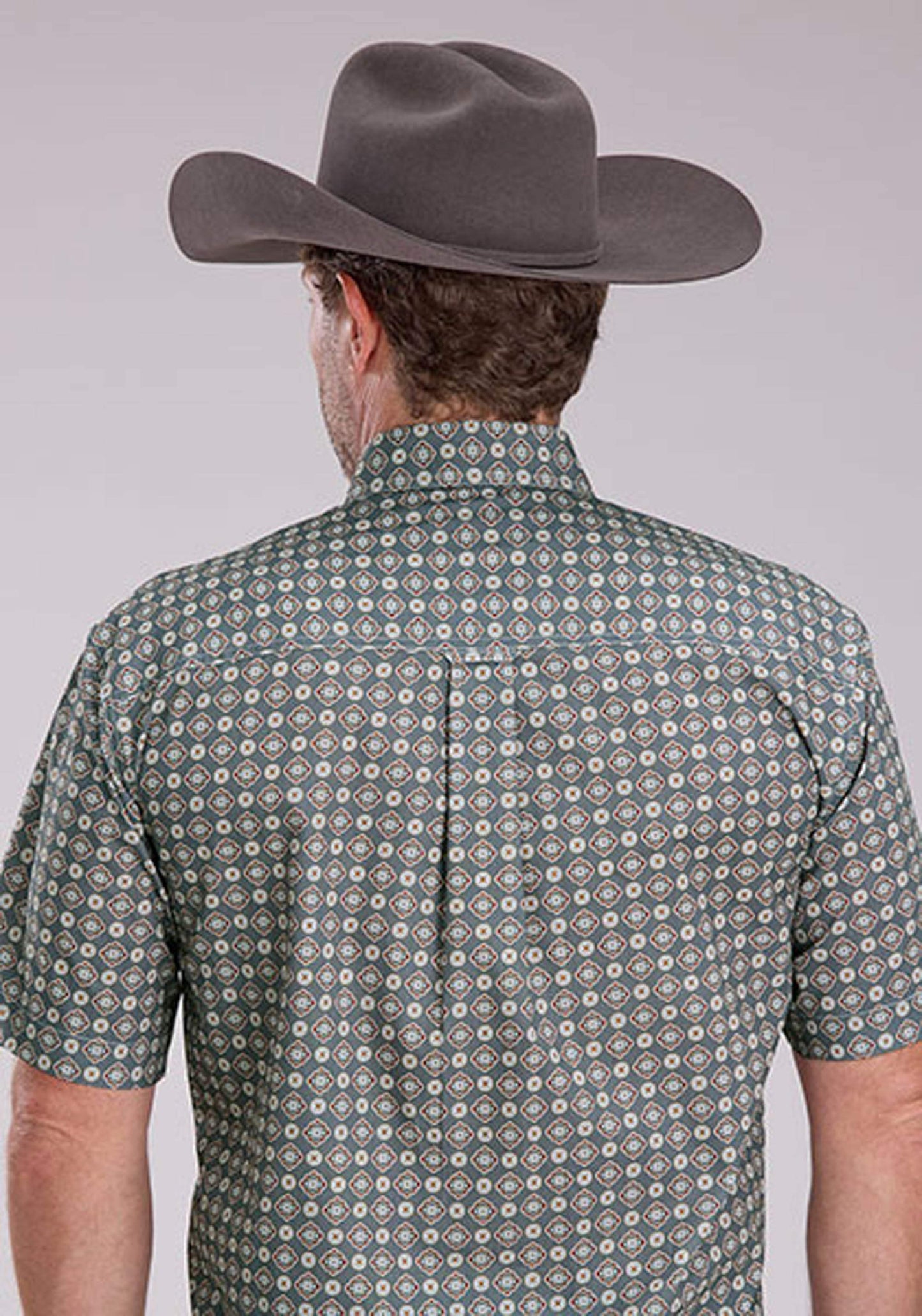 Roper Mens Short Sleeve Button Medallion Foulard Western Shirt - Roper - Flyclothing LLC