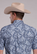 Mens Roper Windy Paisley Short Sleeve Button Shirt