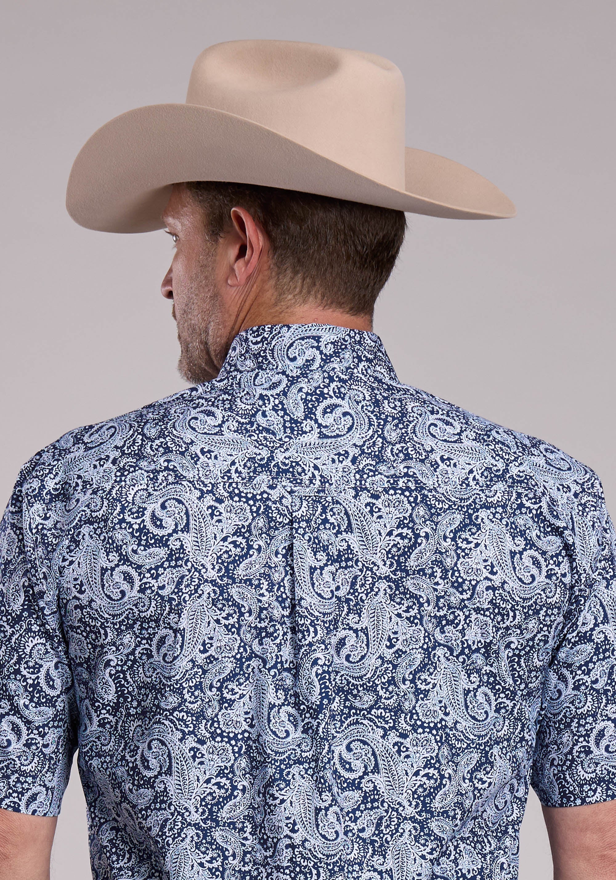 Mens Roper Windy Paisley Short Sleeve Button Shirt