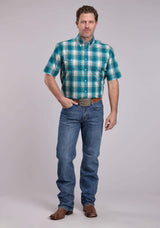 Mens Roper Sunset Plaid Short Sleeve Button Shirt - Roper - Flyclothing LLC