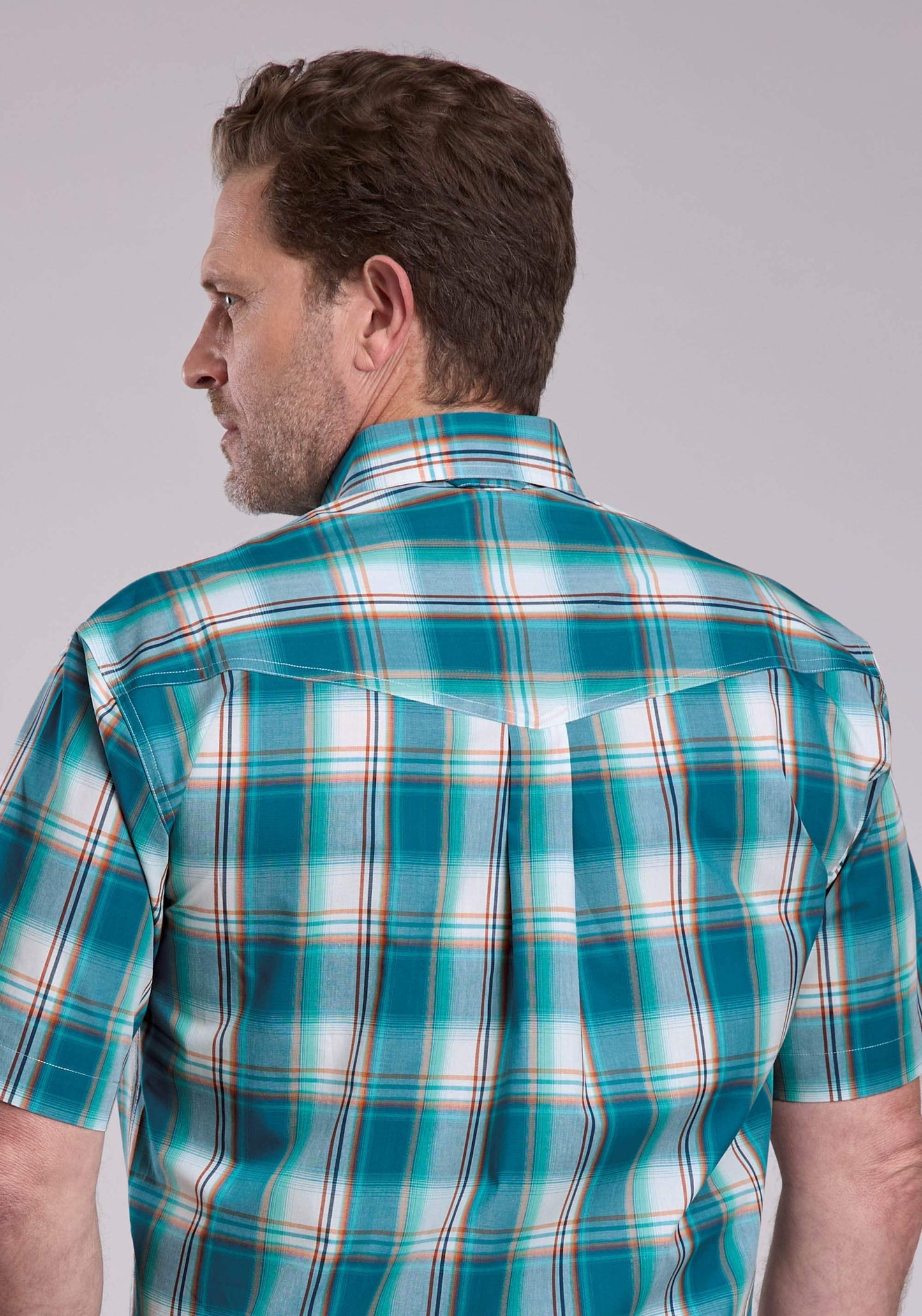 Mens Roper Sunset Plaid Short Sleeve Button Shirt - Roper - Flyclothing LLC