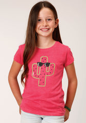Roper Girls Short Sleeve Knit Watermelon Pi Poly Rayon Short Sleeve  T T-Shirt - Roper