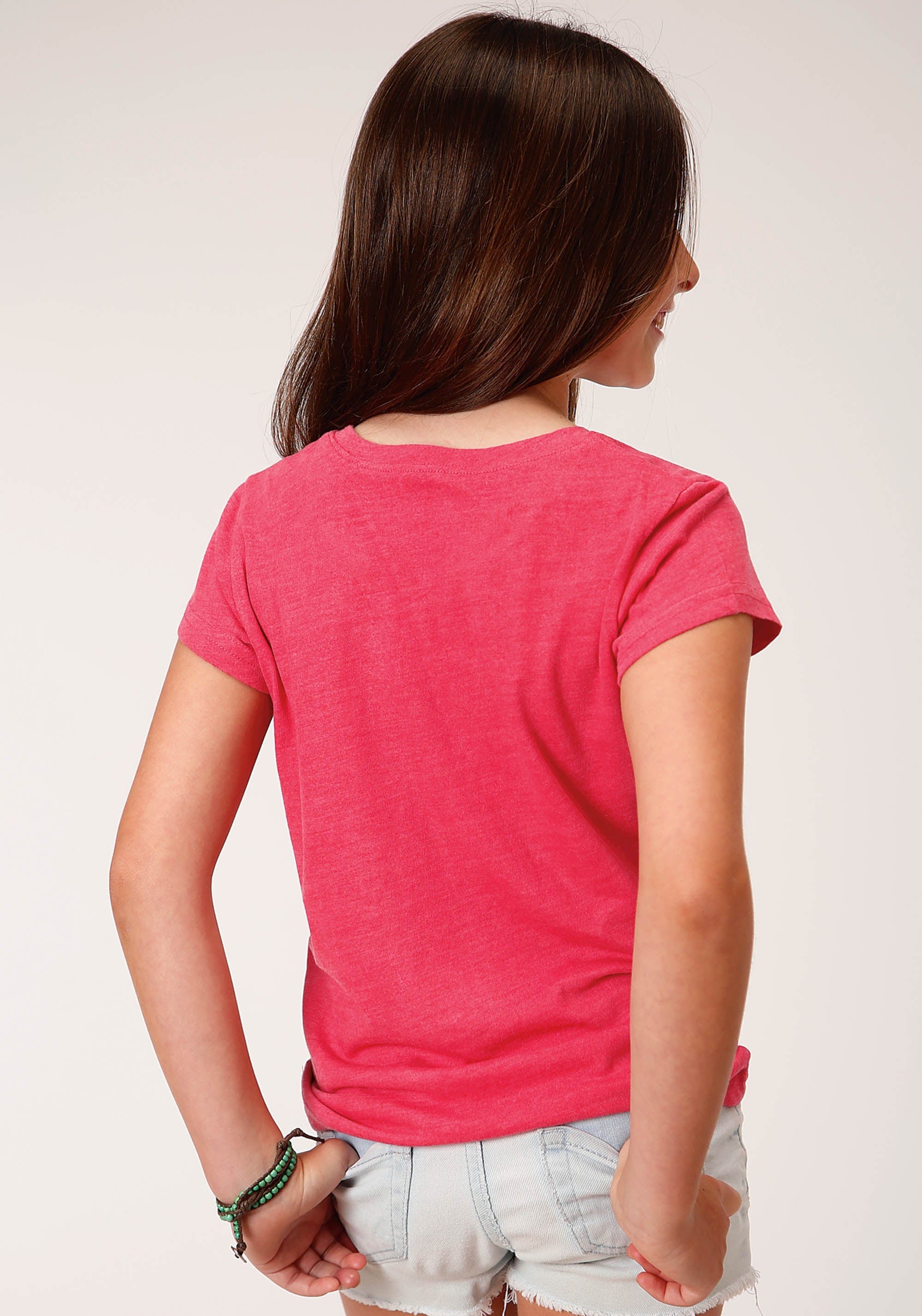 Roper Girls Short Sleeve Knit Watermelon Pi Poly Rayon Short Sleeve  T T-Shirt - Roper