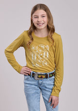 Roper Girls Long Sleeve Pullover Poly Rayon Jersey Tee Western Shirt