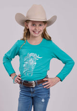 Roper Girls Long Sleeve Pullover Poly Rayon Jersey Tee Western Shirt - Roper - Flyclothing LLC