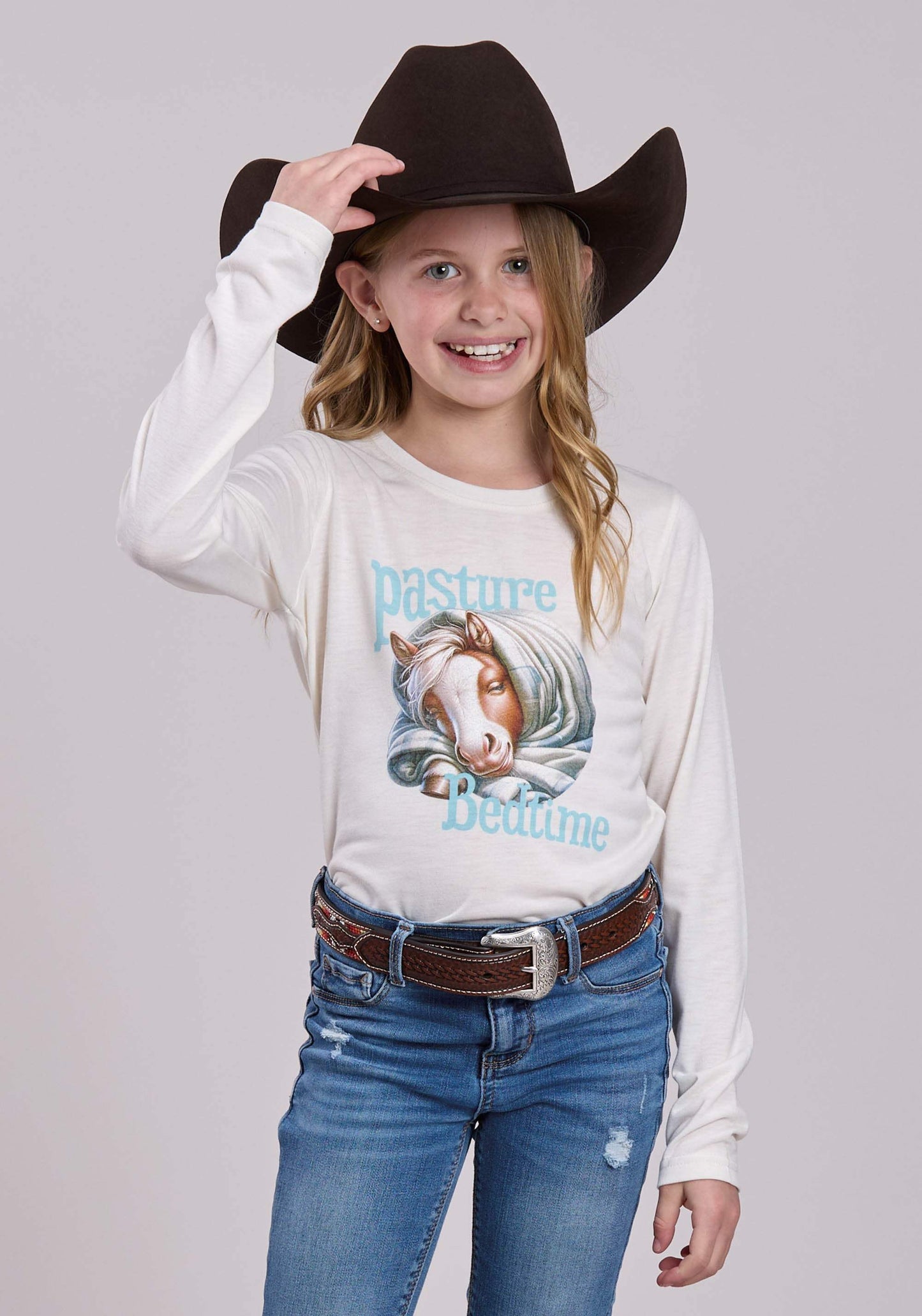 Roper Girls Long Sleeve Pullover Poly Rayon Jersey Tee Western Shirt - Roper - Flyclothing LLC