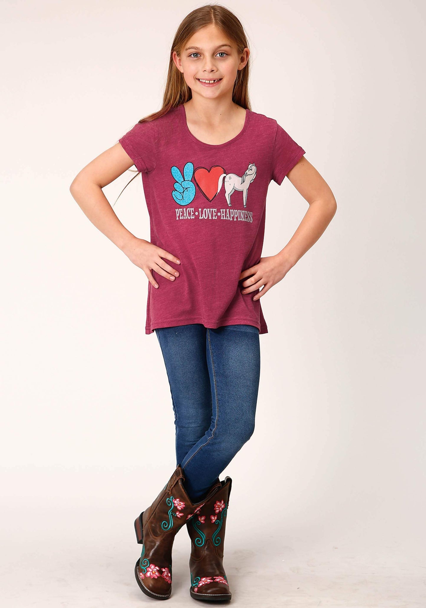 Roper Girls Short Sleeve Knit Poly Rayon Jersey Swing T T-Shirt - Roper - Flyclothing LLC