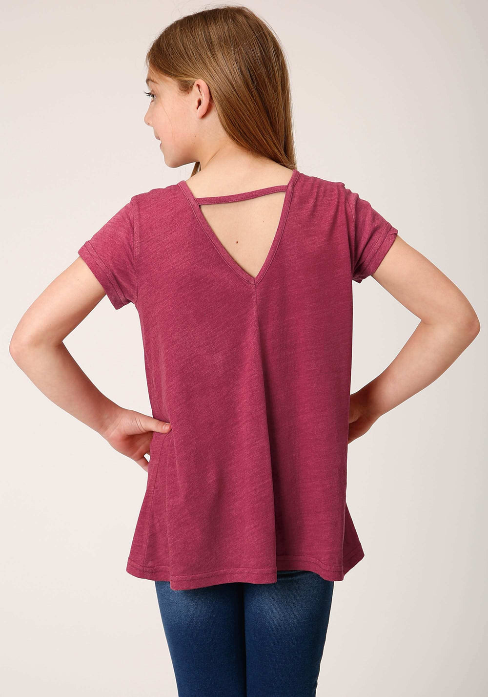 Roper Girls Short Sleeve Knit Poly Rayon Jersey Swing T T-Shirt - Roper - Flyclothing LLC