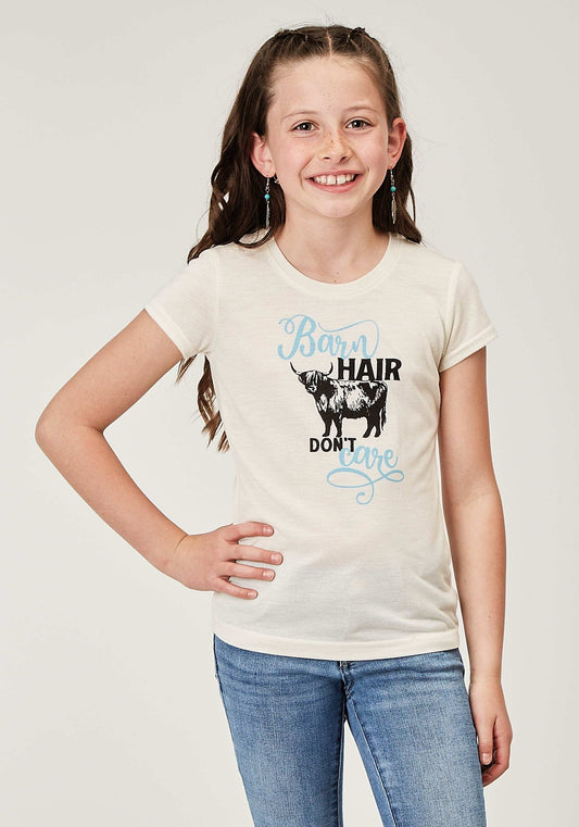 Roper Girls Short Sleeve Poly Rayon Cream Western T Shirt With Screen Print Decoration - Roper - Flyclothing LLC