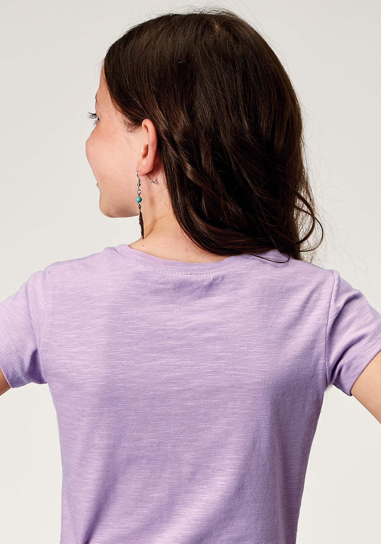 Roper Girls Short Sleeve Lilac Cotton Slub Jersey Western T Shirt With Screen Print Decoration - Roper - Flyclothing LLC