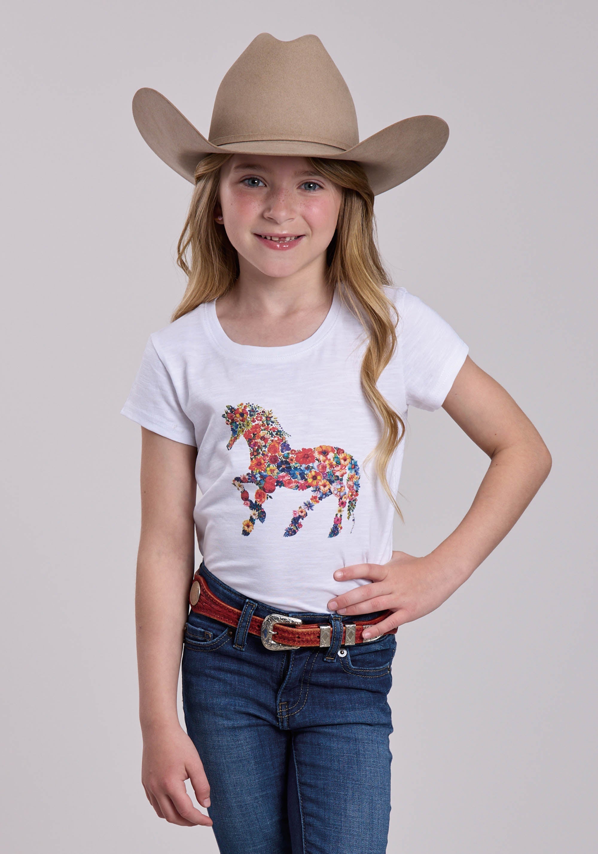 Girls Roper Cotton Slub Jersey Short Sleeve Shirt